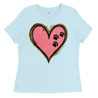 Baby Blue Pink Glitter Heart Ladies Tee - Jasminsmagicworld