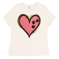 Bone Pink Glitter Heart Ladies Tee - Jasminsmagicworld