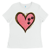 White Pink Glitter Heart Ladies Tee - Jasminsmagicworld