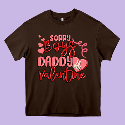 Sorry Boys Daddy Is My Valentine Heavy Core Tee Designed By Maliassmallbusiness