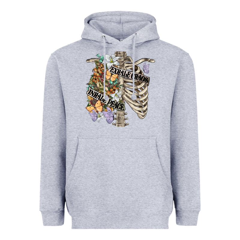 Inhale Peace Exhale Chaos Chest Heavyweight Hoodie by FaDigitalArtStudio | Teevron