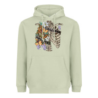 Matcha inhale peace exhale chaos chest Heavyweight Hoodie - FaDigitalArtStudio