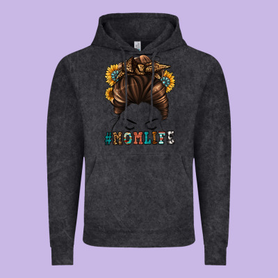 Mom Life Messy Bun Vintage Hoodie Designed By Jasminsmagicworld