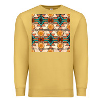 Antique Gold native american aztec seamless pattern 1 Premium Sweatshirt - BundleAndBundleShop