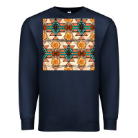 Navy native american aztec seamless pattern 1 Premium Sweatshirt - BundleAndBundleShop