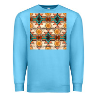 Ocean Blue native american aztec seamless pattern 1 Premium Sweatshirt - BundleAndBundleShop