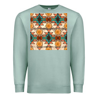 Seafoam native american aztec seamless pattern 1 Premium Sweatshirt - BundleAndBundleShop