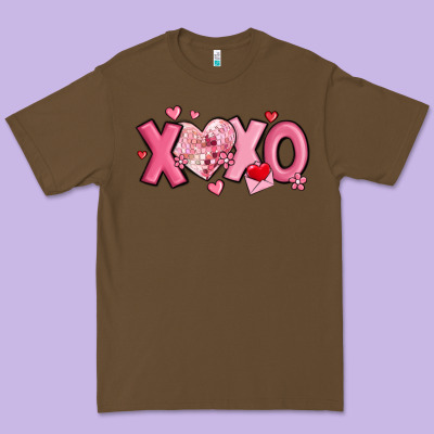 Xoxo Disco Heart Valentine's Day Premium Tee Designed By Maliassmallbusiness