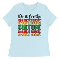 Baby Blue do it for the culture Ladies Tee - MaliasSmallBusiness