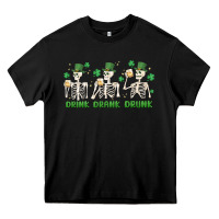 Black drink drank drunk st. patricks day skeletons Heavy Core Tee - MaliasSmallBusiness