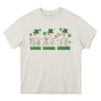 Cream drink drank drunk st. patricks day skeletons Heavy Core Tee - MaliasSmallBusiness