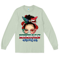 Matcha Mexican American Messy Bun Long Sleeve Tee - texasbilliewilder