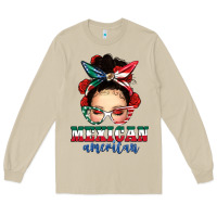 Mushroom Mexican American Messy Bun Long Sleeve Tee - texasbilliewilder
