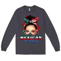 Smoke Mexican American Messy Bun Long Sleeve Tee - texasbilliewilder