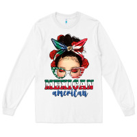 White Mexican American Messy Bun Long Sleeve Tee - texasbilliewilder