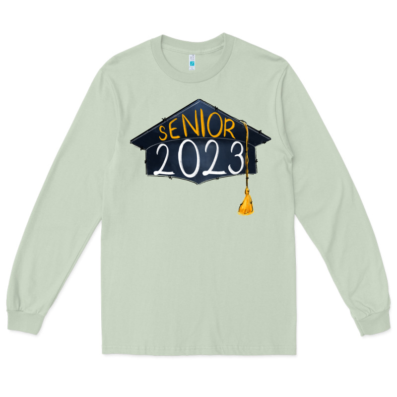 Senior 2023 Graduation Png Sublimation Design Down Long Sleeve Tee by RanaPortraitStore | Teevron