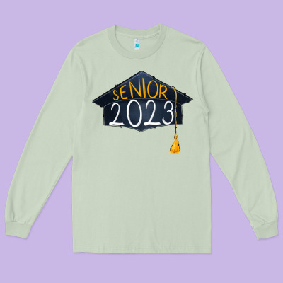 Senior 2023 Graduation Png Sublimation Design Down Long Sleeve Tee Designed By Ranaportraitstore