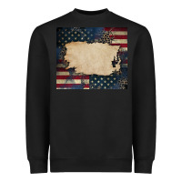 Black American flag add your text Heavyweight Sweatshirt - CowGirlArtShop