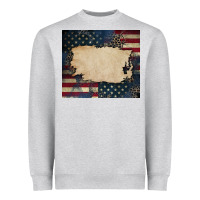 Heather Grey American flag add your text Heavyweight Sweatshirt - CowGirlArtShop