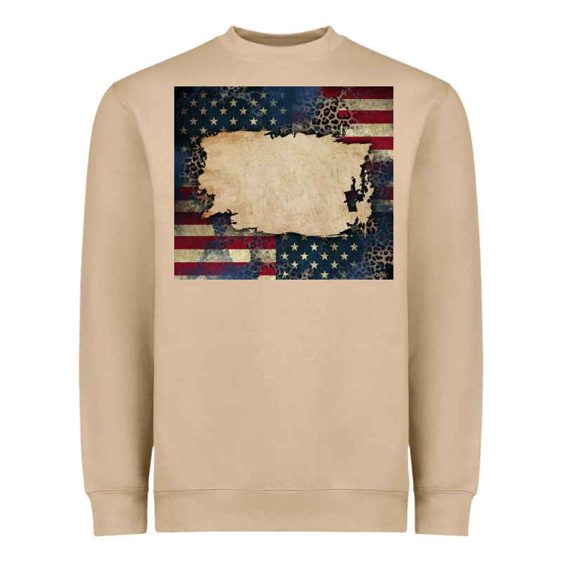 American Flag Add Your Text Heavyweight Sweatshirt by CowGirlArtShop | Teevron