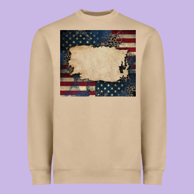 American Flag Add Your Text Heavyweight Sweatshirt Designed By Cowgirlartshop
