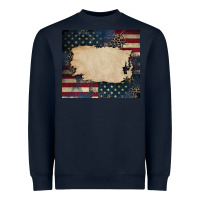 Navy American flag add your text Heavyweight Sweatshirt - CowGirlArtShop