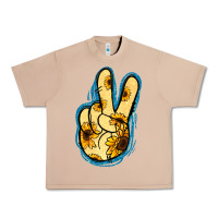 Burro Yellow Glitter Sunflower Peace Sign Urban Heavy Tee - Jasminsmagicworld
