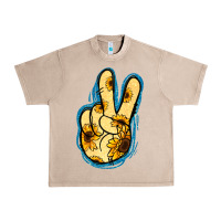 Yellow Glitter Sunflower Peace Sign Urban Heavy Tee | Teevron