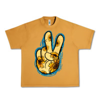 Peanut Butter Yellow Glitter Sunflower Peace Sign Urban Heavy Tee - Jasminsmagicworld