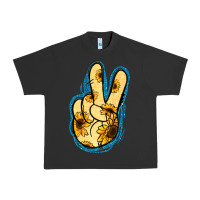 Pigment Black Yellow Glitter Sunflower Peace Sign Urban Heavy Tee - Jasminsmagicworld