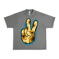 Tornado Yellow Glitter Sunflower Peace Sign Urban Heavy Tee - Jasminsmagicworld