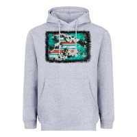 Heather Grey western serape cowhide turquoise glitter Heavyweight Hoodie - FaDigitalArtStudio