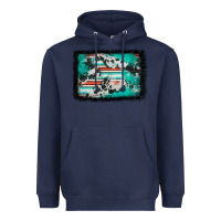 Navy western serape cowhide turquoise glitter Heavyweight Hoodie - FaDigitalArtStudio