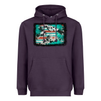 Plum western serape cowhide turquoise glitter Heavyweight Hoodie - FaDigitalArtStudio