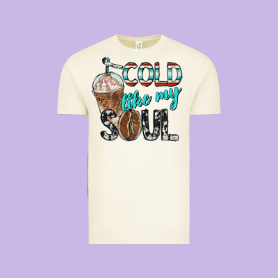 Cold Like My Soul With Coffee Vintage Tee Designed By Barkaloodesign