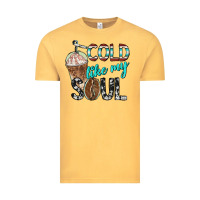Vintage Mustard cold like my soul with coffee Vintage Tee - BarkalooDesign