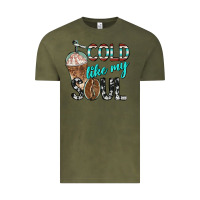 Vintage Olive cold like my soul with coffee Vintage Tee - BarkalooDesign
