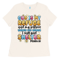 Bone god is my refuge and my fortress under his wings Ladies Tee - MaliasSmallBusiness