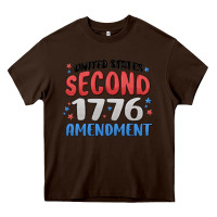Chocolate Brown united states second 1776 amendment Heavy Core Tee - MaliasSmallBusiness