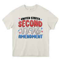 Cream united states second 1776 amendment Heavy Core Tee - MaliasSmallBusiness