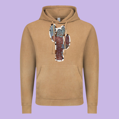 Cowhide Old Cactus Vintage Hoodie Designed By Ranaportraitstore