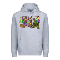 Heather Grey louisiana mardi gras Premium Hoodie - FaDigitalArtStudio