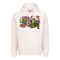 Pale Pink louisiana mardi gras Premium Hoodie - FaDigitalArtStudio