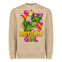 Mushroom 4th birthday girl t rex pink Heavyweight Sweatshirt - CowGirlArtShop