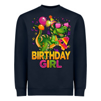 Navy 4th birthday girl t rex pink Heavyweight Sweatshirt - CowGirlArtShop