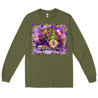 Army Green Mardi Gras gnome on the truck Long Sleeve Tee - NancyCooperArtShop
