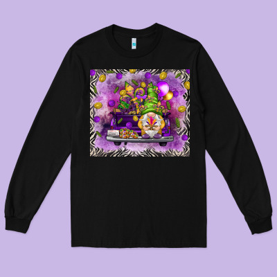 Mardi Gras Gnome On The Truck Long Sleeve Tee Designed By Nancycooperartshop