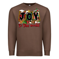 Chestnut Joy To The World Premium Sweatshirt - FaDigitalArtStudio