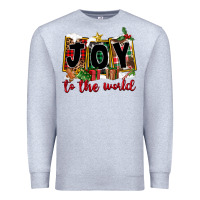 Heather Grey Joy To The World Premium Sweatshirt - FaDigitalArtStudio