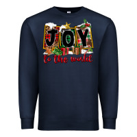 Navy Joy To The World Premium Sweatshirt - FaDigitalArtStudio